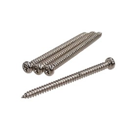 YJB PARTS Base Pickup Screws, Nickel, 4 Pieces (Made in Japan)