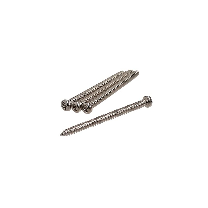 YJB PARTS Base Pickup Screws, Nickel, 4 Pieces (Made in