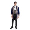 Mens Gothic Victorian Steampunk Pirate Frock Coat Jacket (Blue, Small)