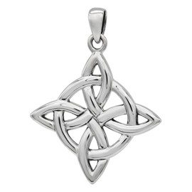 Moonlight Mysteries Witches Knot Pendant .925 Sterling Silver Celtic Wiccan Witchcraft Jewelry (1 inch)