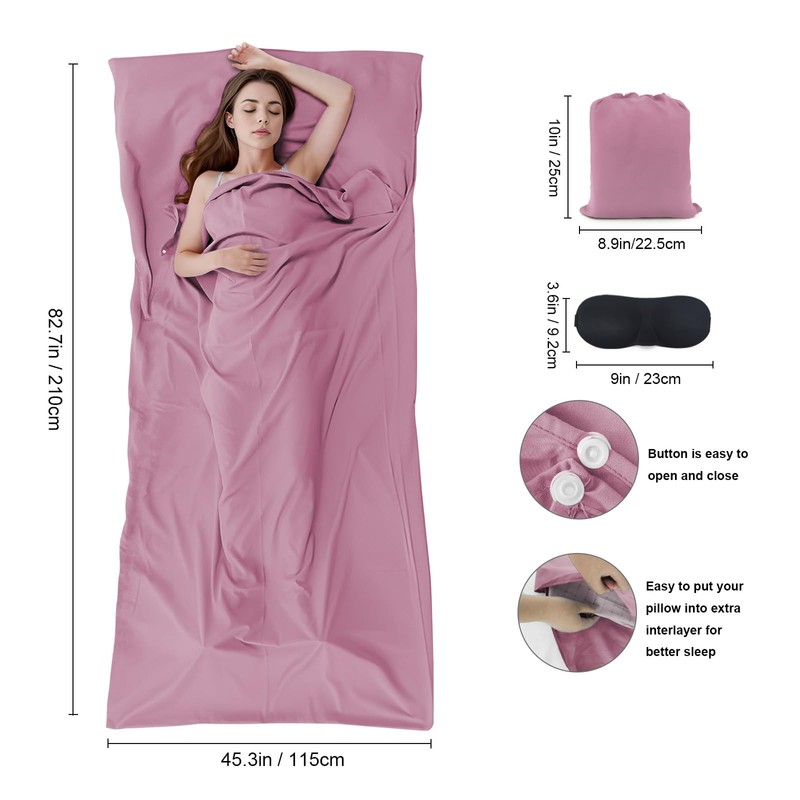 BREENHILL Sleeping Bag Liner，Camping Sheets & Travel Sheet, Hostels &
