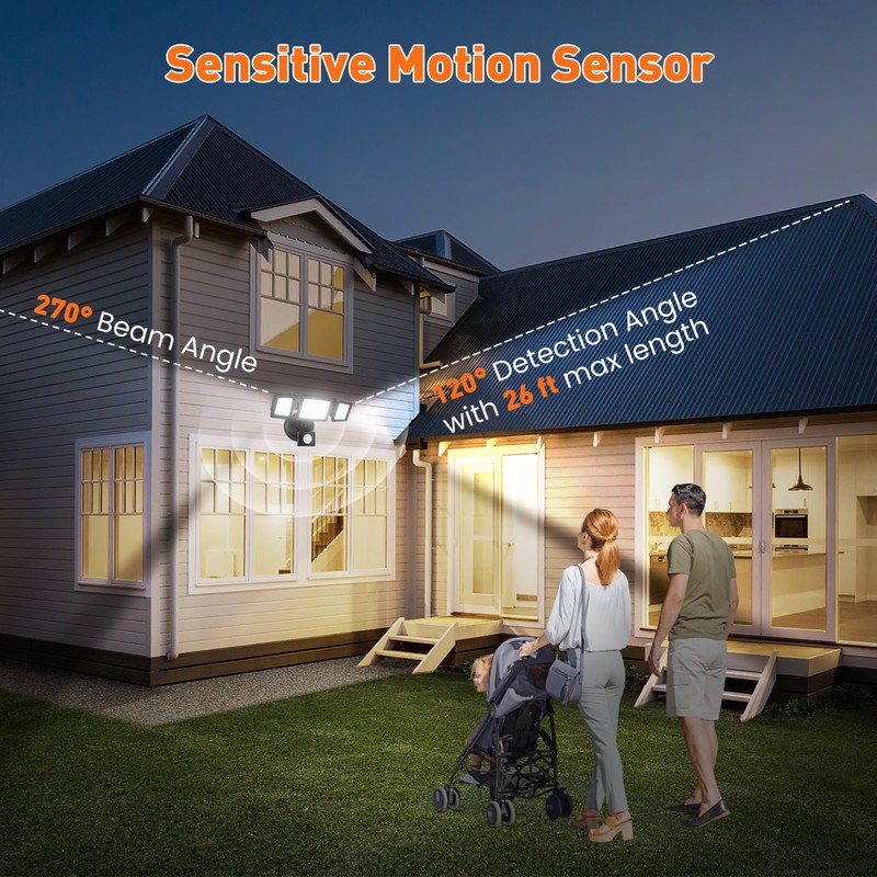 ALUSSO Motion Sensor Outdoor Lights with Remote 40W 4000LM Flood