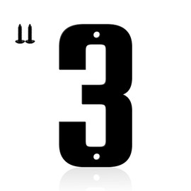 Ya_chtttwo Metal House Numbers,10" Black Metal Modern Door Garden Mailbox Apartments Outside Farm Decorative Letters House Numbers with Nail Kit Visibility Signage(Black-3)