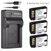Kastar DMW-BLF19 Battery & Slim Charger for Panasonic Lumix DMC-GH3H