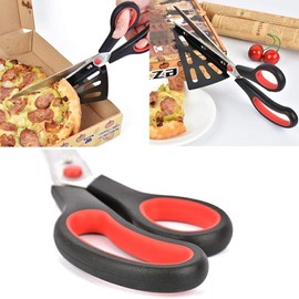 flintronic Pizza Scissors, Stainless Steel Kitchen Shears with Detachable Pizza Shovel, (Multi-function Not just for pizza) Kitchen Gadget（Red）