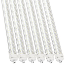 6 Pack 6FT T8 LED Tube Light Bulbs 40W R17D HO Base Cool White 6000K with Bright Dual-Row LEDs for 6 Foot T10 F72T12/CW/HO Fluorescent Replacement