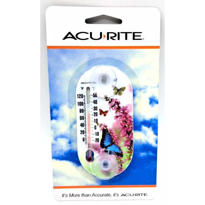 AcuRite Outdoor Window Suction Cup Thermometer BUTTERFLY 4x2 inch