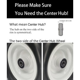 4.80/4.00-8" Flat Free Tire Wheelbarrow Tire with 3/4 & 5/8 Wheel Bearing 3" Hub Universal Fit Air Less Tire Solid Wheelbarrow Tire for Garden Cart Wagon Ribbed Tread Foamed Polyurethane Tire (2)