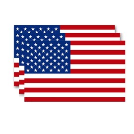 Reflective American Flag Stickers - 3-Pack, 5x3 Inches - Durable & Waterproof Decals for Vehicles & Personal Items，Car Bumper/Truck/Motorcycle/Helmet/Laptop/Window/Water Bottle/Mail Box