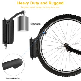 Wyxron Bike Wall Mount, Bike Rack Wall Vertical 32kg Weight Capacity Swivel With Fixed Design/Wall Baffle, For Garage Lightweight Bike/MTB/Road Bike/Children's Bike