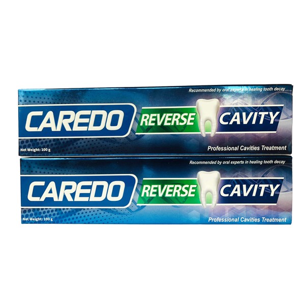 CAREDO Toothpaste Treatment Tooth Decay for Adults, The ONLY Toothpaste Cure Repairing Tooth Cavities Dental Caries 3.5ozX2, Cavity Repair Toothpaste Hydroxyapatite Toothpaste Fluoride Free Spearmint