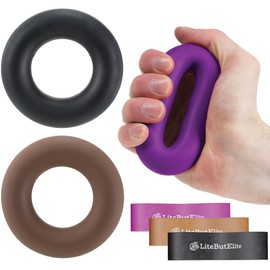 LiteButElite Grip Strength Trainer Kit - Effective Forearm Strengthener for Hand and Finger Exercise, Ideal Exercisers for Gripper Strength and Flexibility