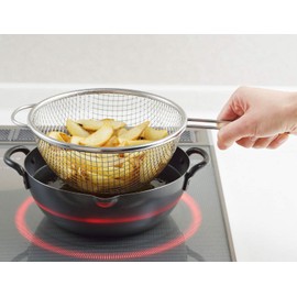 Yoshikawa YJ2778 Cooking Iroha Fried Colander, 7.5 inches (19 cm), Stainless Steel