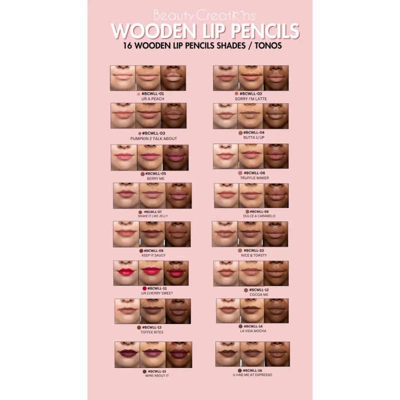 Delineador De Labios Beauty Creations De Madera Color Toffee Bites