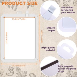 Outus 24 Pcs Mini White Board 8.5 x 11'' Mini Magnetic Whiteboard Small Dry Erase White Board Double Sided Writable Whiteboard Clipboard Pocket Sized Erasable Notepad (White Frame)