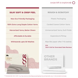 Mayfair Linen 100% Egyptian Cotton Sheets King Size - 800 High Thread Count Sheets King, 6 PC Luxury Hotel King Size Sheets Set, 16" Deep Pocket Sateen Weave Extra Soft Cooling Bed Sheet Sets - Taupe