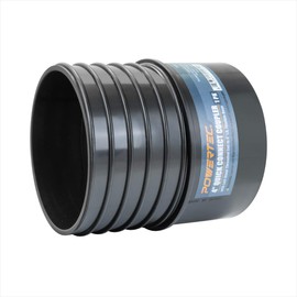 POWERTEC 70285 4" Quick Connect Splice for DWV PVC Pipe with Left-Hand Threaded End to 4" I.D. Flexible Hose.
