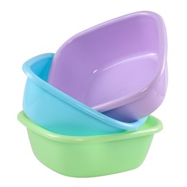 Jandson Palangana de Plástico para Lavabo de 8 Cuartos, Colorido, Pequeño, 3 Paquetes