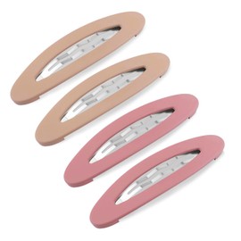 4PCS Large Snap Hair Clips for Women, Snap Hair Barrettes for Girls, Matte Snap Clips for Hair, Hair Pins for Girls, Medium Barrettes Hair Accessories (3.5Inch,Pink)