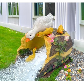 Euiroet Eco-Friendly Duck Statue - Outdoor Decor Sculpture, Garden Animal Statue, Gutter Diverter Rain, Downspout Extender, Splash Block, Decorative Gutter Extension, Ornament, 3"x4" Fit
