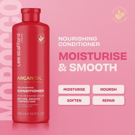 Lee Stafford Argan Oil Nourishing Hair Conditioner, 16.9 Fl Oz For Dry Dull and Naturally Coarse Hairs Hair Tretament Cream Defrizz Hair