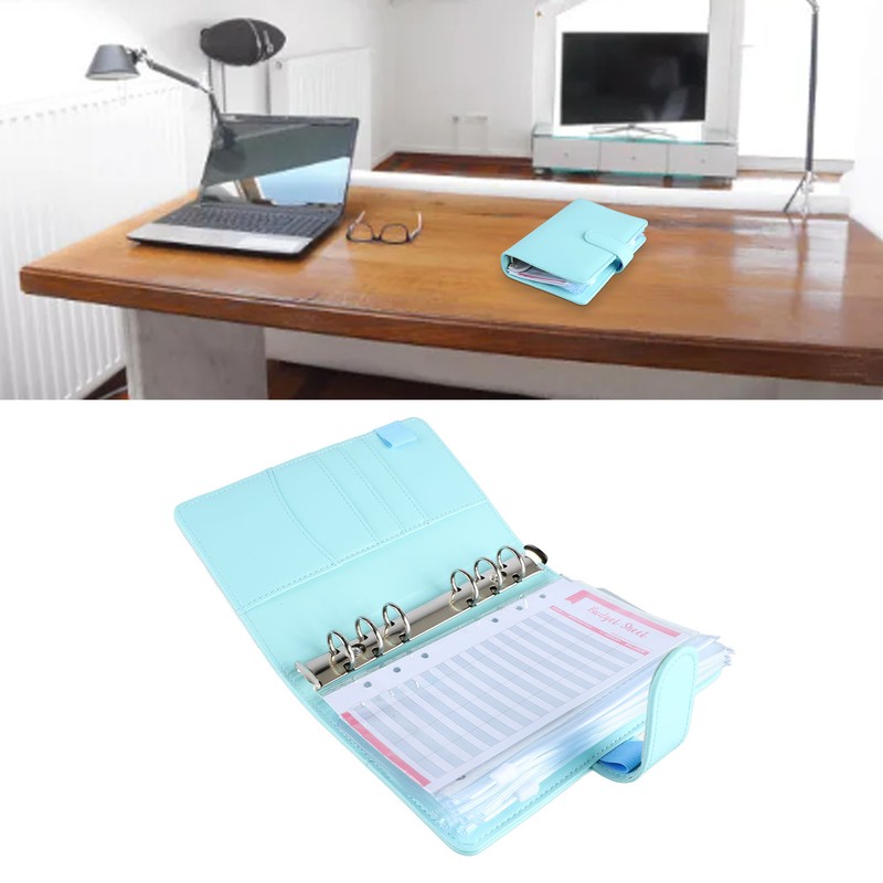 A6 PU Notebook Binder with Transparent Card Pocket Magnet Clasp