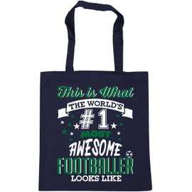 Hippowarehouse This is what the world's number 1 most awesome footballer looks like Tote Shopping Gym Beach Bag 42cm x38cm, 10 litres