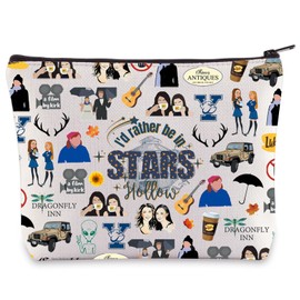 WZMPA Lorelai and Rory Fans Cosmetic Bag Gilmore TV Show Gifts I'd Rather Be in Stars Hollow Makeup Zipper Pouch Bag Luke's Diner Merchandise (Stars Hollow)