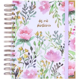 Agenda 2025 January to December - A5 (16.5x20.5 cm), Daily Planner, Annual Organizer, Spanish and English, Monthly Side Index, Double Wire-o Binding - FSC Mix AEN-COC-000243 - Takenote Camille