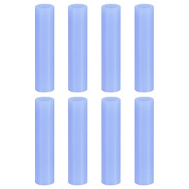 uxcell 8pcs Silicone Straw Tips, Metal Straw Covers, Soft Reusable Straws Tips Fit for 6mm/0.24" OD Stainless Steel Straws (Blue, 42mm Long）