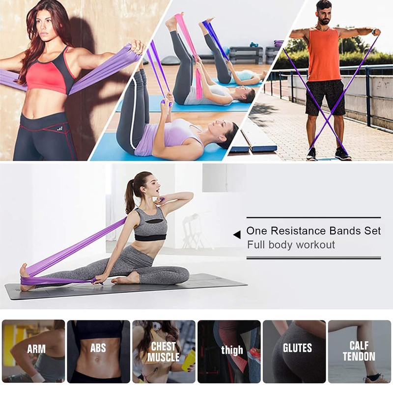 Resistance Bands Set Exercise Stretch Bands [Set of 5] 1.5M