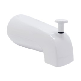 Westbrass E531D-1F-50 5-1/4" Reach Wall Mount Tub Spout with Front Diverter, Powder Coat White