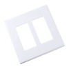 Double-Gang Wall Plate with Screwless Face, White