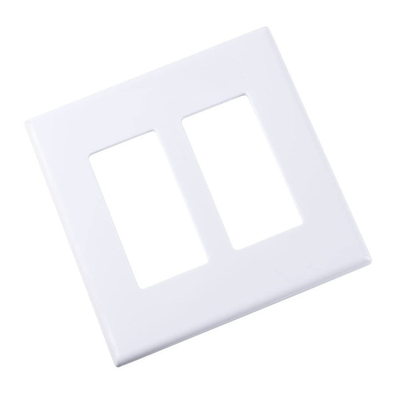 Double-Gang Wall Plate with Screwless Face, White