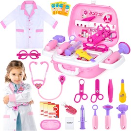 Doctor Toys Kit for Girls - Dr Medical Pretend Play Toys Set for Kids - Doctors Dress Up Kits for Toddlers 3-5 - Nurse Sets for Girl 22Pcs - Doctors Playset for Toddler Ages 3 4 5 6 Year Old