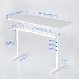 ERGOMAKER Electric Dual Motor Standing Desk Frame, 3 Stage Height Adjustable Stand Up Desk Frame with Memory Controller, Sit Stand Desk Frame Workstation Base for Home Office, White Frame
