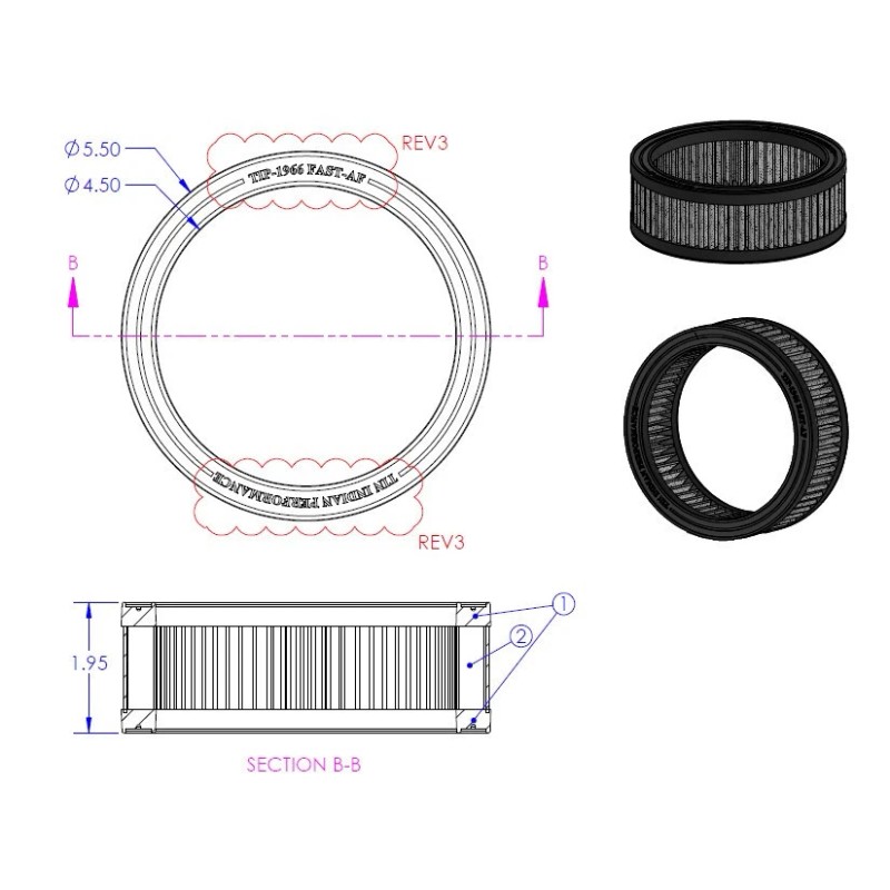 Pontiac Tri power Air Filters K&N Style