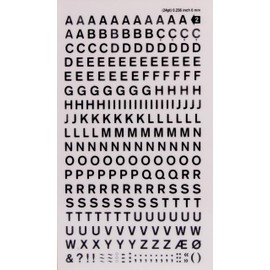 Transferable Letters and Numbers, Black