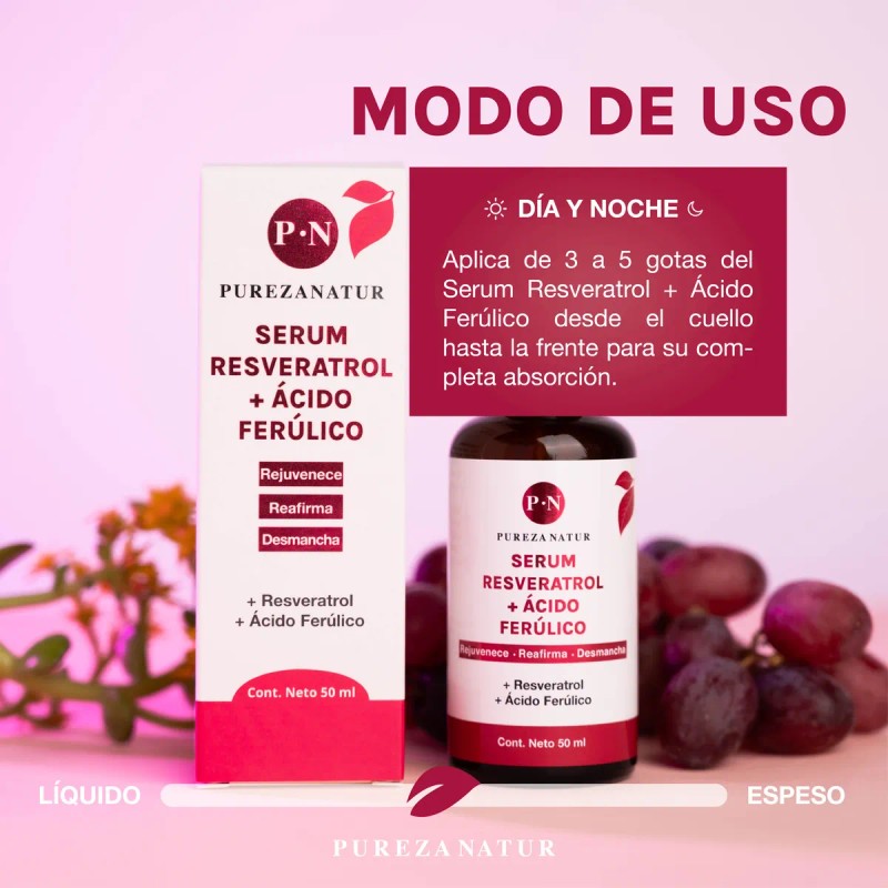 Serum Resveratrol + Acido Ferúlico Facial Skincare Todo Tipo De