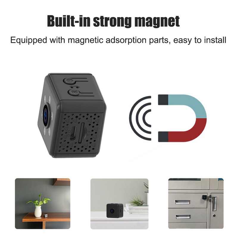 Magnetic Mini Security Camera 1080P Wide Angle Motion Detection Night