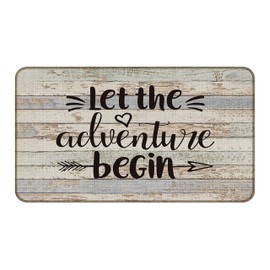 M-Qizi Camper Rug RV Mat, 30 X 17 Inch Non-Slip RV Door Mat Camper Decorations for Inside, Camper Door Mat, RV Rugs for Inside, Camper Gifts (Light Brown)