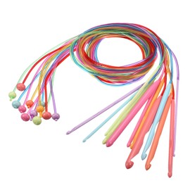uxcell Crochet Hooks, 12pcs 3.5-12mm Plastic Tunisian Crochet Hooks Knitting Needles Set with Cable, Weaving Tool for Beginners and Crochet Lovers