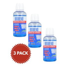 🦷💧 Biobend Bencidamina Solución Bucofaríngeo (360 ml): Pack de 3 para Alivio Integral del Dolor y la Inflamación Oral y de Garganta 🌿 oral care 🛡️