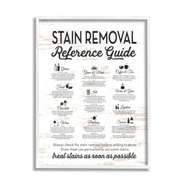 Stupell Industries Farmhouse Laundry Room Stain Removal Reference Guide Framed Wall Art