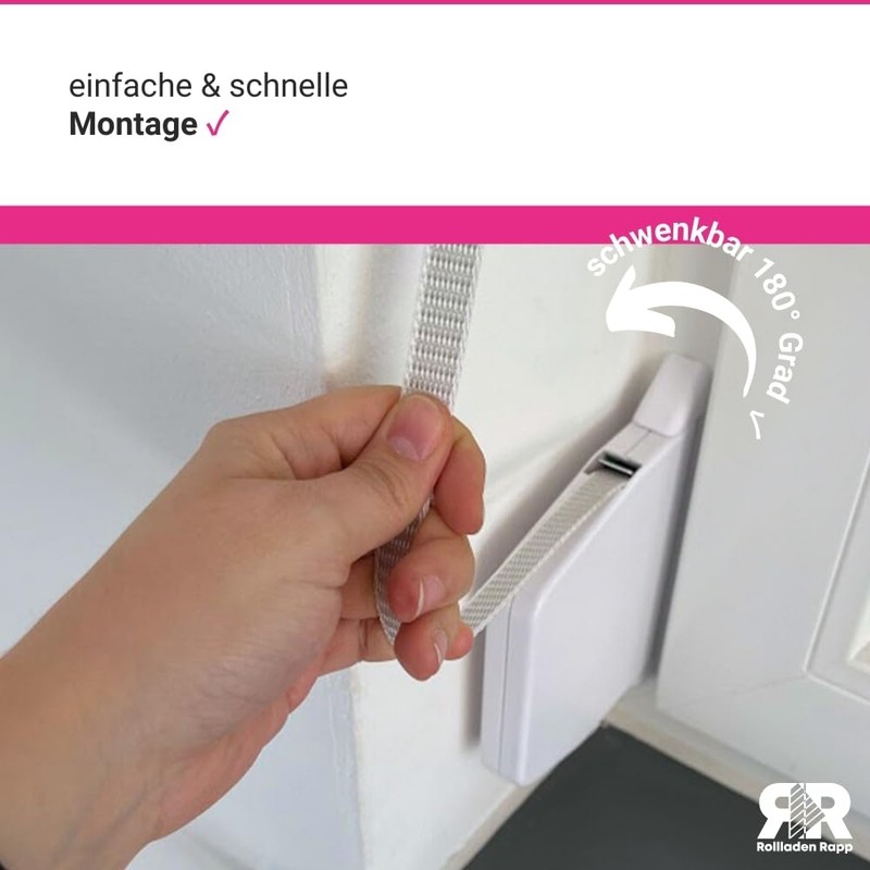 Rollra Surface-Mounted Roller Shutter Winder Including Caps and Belt 14