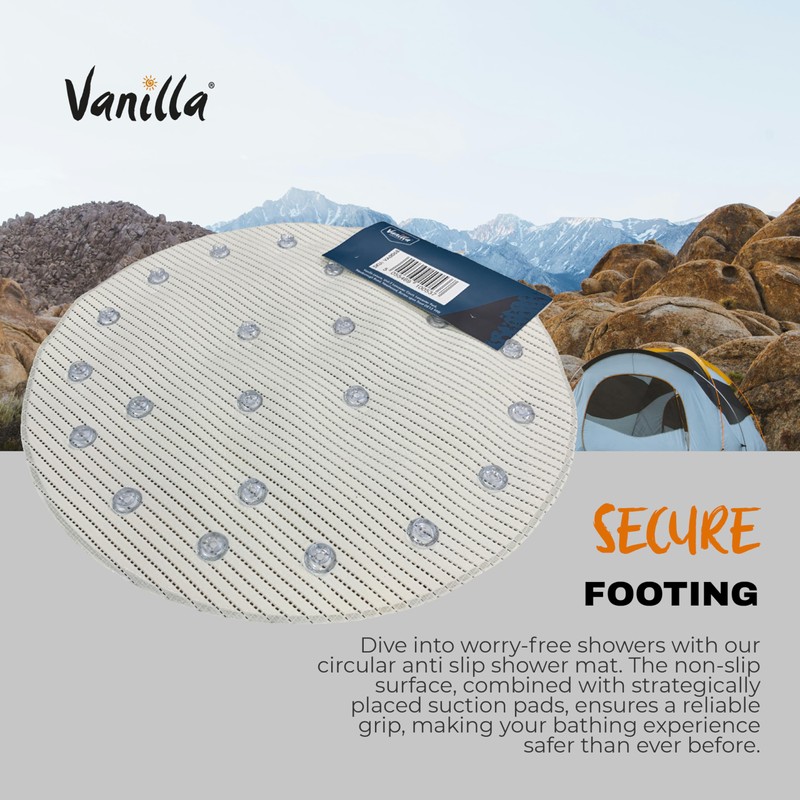 Vanilla Leisure Shower Mat Non Slip Anti Mould - 55cm