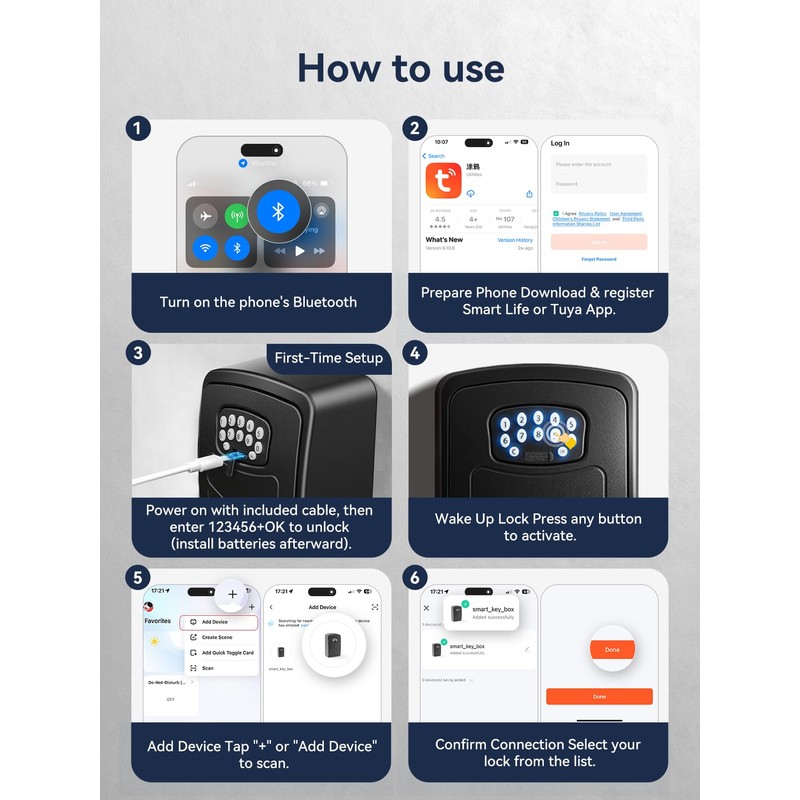 NexusLab Smart Key Lock Box with App Control, Bluetooth &