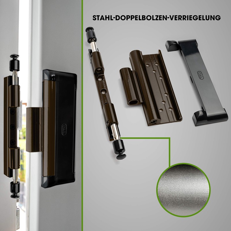 Cal Doublex XL Window Lock Against Burglary, Also for Balcony