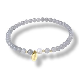 Morchic 4mm Natural AA Labradorite Gemstone Beads Stretch Bracelet for Women, With Freshwater Pearls, Energy Gem Birthday Gift for Her 7.2”