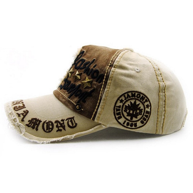 i-select American Casual Baseball Cap, Embroidered Patch, Unisex, Khaki